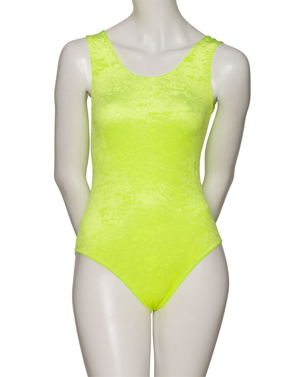KDGV046 Women's All Colours Velour Crushed Velvet Sleeveless Dance Leotard