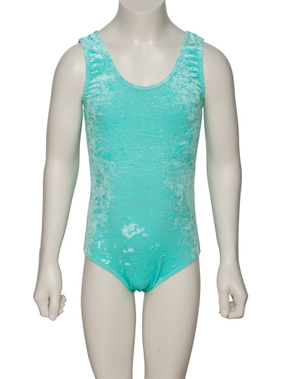 KDGV046 Girls All Colours Velour Crushed Velvet Sleeveless Dance Leotard