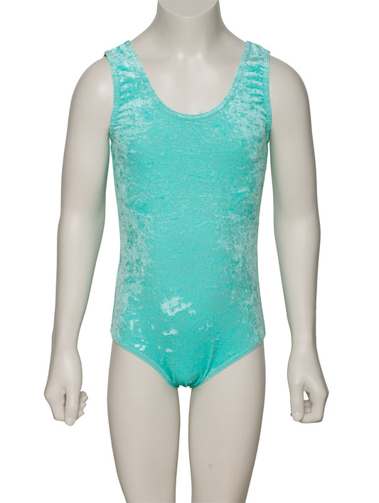 KDGV046 Girls All Colours Velour Crushed Velvet Sleeveless Dance Leotard