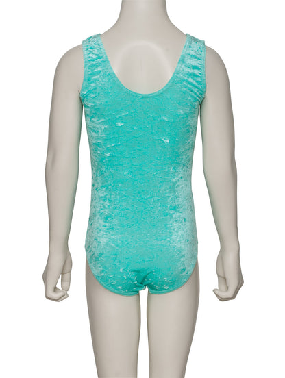 KDGV046 Girls All Colours Velour Crushed Velvet Sleeveless Dance Leotard