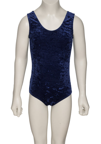 KDGV046 Girls All Colours Velour Crushed Velvet Sleeveless Dance Leotard