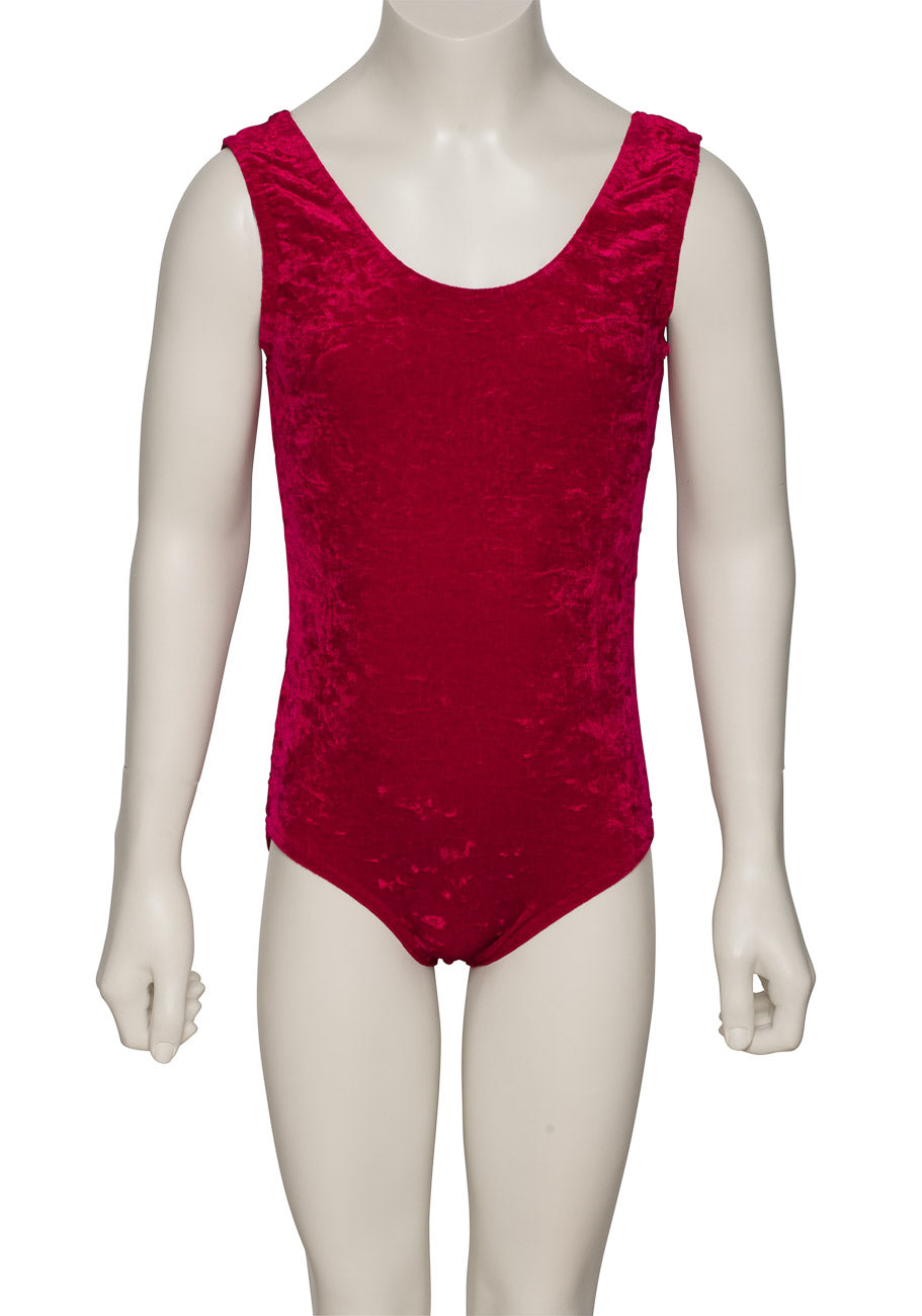 KDGV046 Girls All Colours Velour Crushed Velvet Sleeveless Dance Leotard
