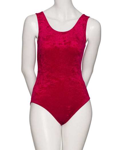 KDGV046 Women's All Colours Velour Crushed Velvet Sleeveless Dance Leotard