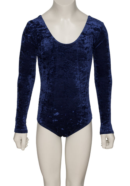 KDGV049 Girls All Colours Velour Crushed Velvet Long Sleeve Dance Leotard