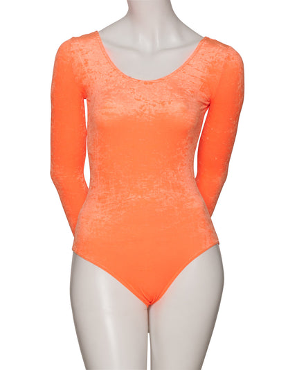KDGV049 Women's All Colours Velour Crushed Velvet Long Sleeve Dance Leotard