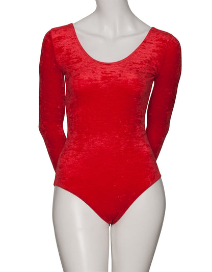 KDGV049 Women's All Colours Velour Crushed Velvet Long Sleeve Dance Leotard