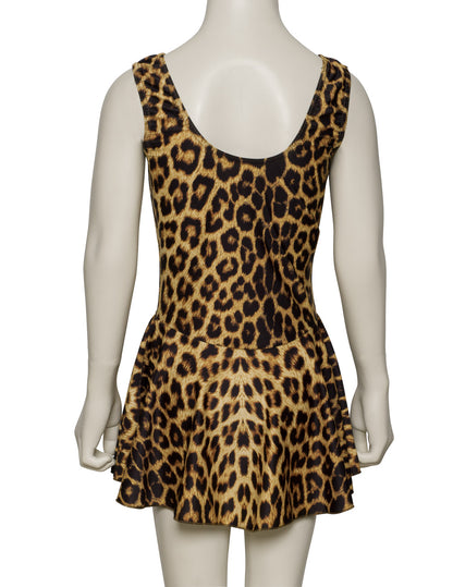 KDR005 All Colours ANIMAL PRINT Women's Girls Lycra Sleeveless Leotard & Skirt Dress