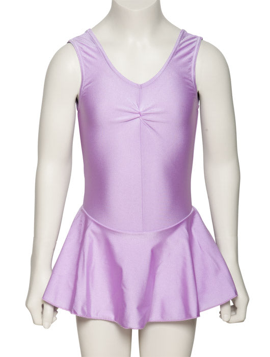 KDR005 Girls All Colours Nylon Lycra Sleeveless Ruched Leotard & Attached Skirt
