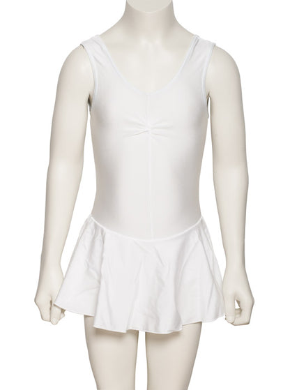 KDR005 Women's All Colours Nylon Lycra Sleeveless Ruched Leotard & Attached Skirt