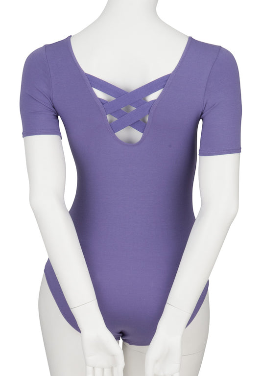 KDC004 All Colours Cotton Short Sleeve Back Detail Ballet Dance Leotard