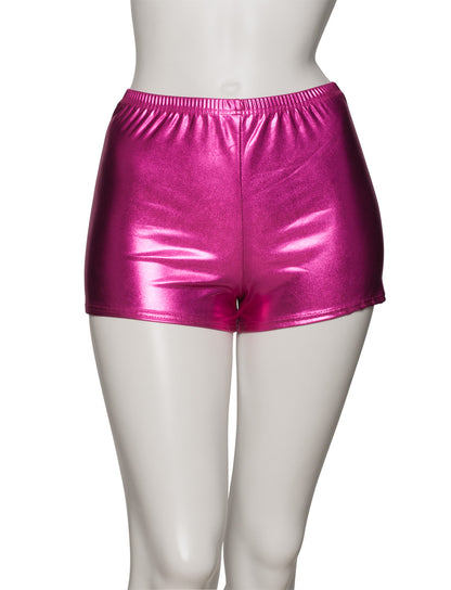 KHPM-5 Women's All Colours of Shiny METALLIC Dance Gymnastics Running Shorts Hot Pants