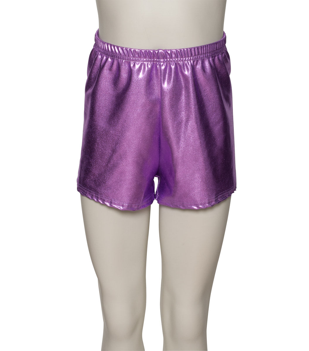 KHPM-5 Girls All Colours of Shiny METALLIC Dance Gymnastics Running Shorts Hot Pants