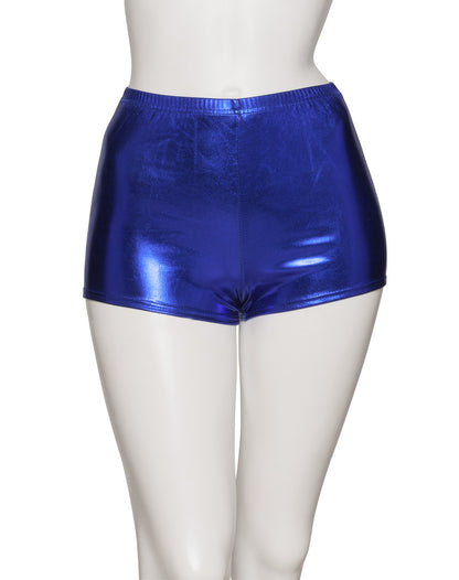 KHPM-5 Women's All Colours of Shiny METALLIC Dance Gymnastics Running Shorts Hot Pants