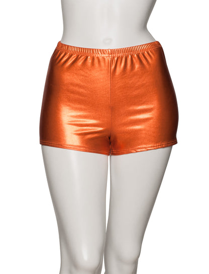 KHPM-5 Women's All Colours of Shiny METALLIC Dance Gymnastics Running Shorts Hot Pants