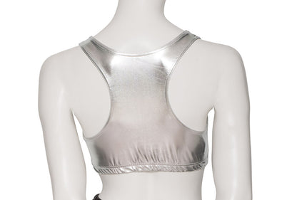 KCTM-5 Women's Shiny METALLIC Racer Back Dance Gym Crop Top