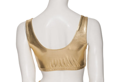 KCTM-6 Women's Shiny METALLIC Tank Back Dance Gym Crop Top