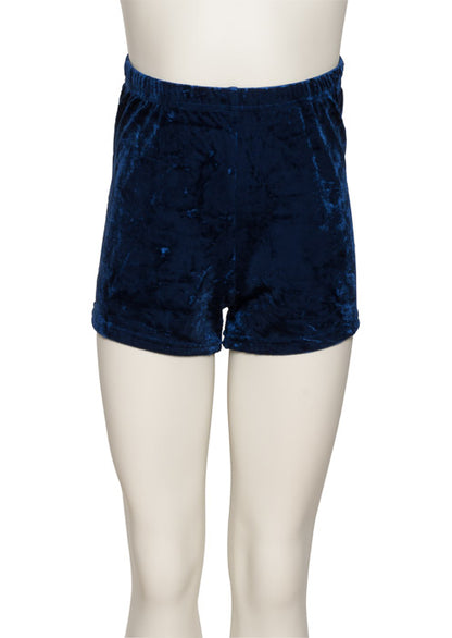 KHPV-5 Girls All Colours Velour Velvet Dance Gymnastics Running Shorts Hot Pants