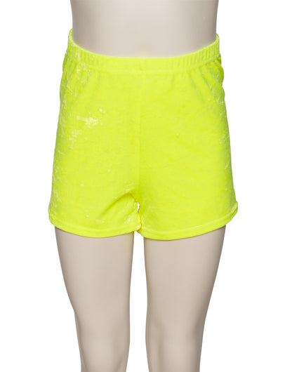 KHPV-5 Girls All Colours Velour Velvet Dance Gymnastics Running Shorts Hot Pants