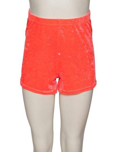 KHPV-5 Girls All Colours Velour Velvet Dance Gymnastics Running Shorts Hot Pants