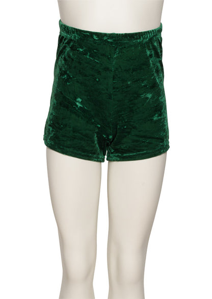 KHPV-5 Girls All Colours Velour Velvet Dance Gymnastics Running Shorts Hot Pants