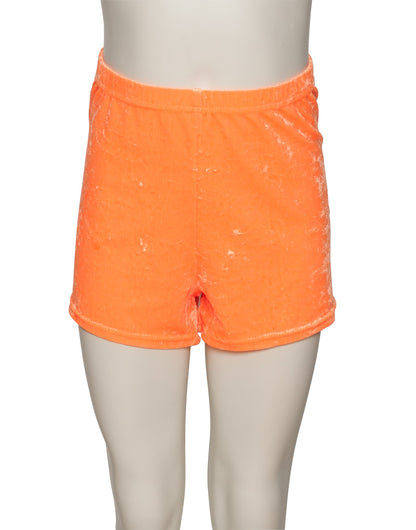 KHPV-5 Girls All Colours Velour Velvet Dance Gymnastics Running Shorts Hot Pants