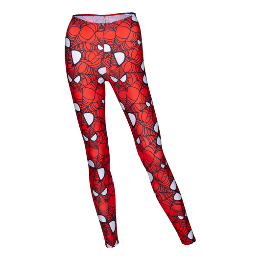 KDT002 Women's Girls Halloween Red Spider Face Man Dance Footless Tights Leggings K-08