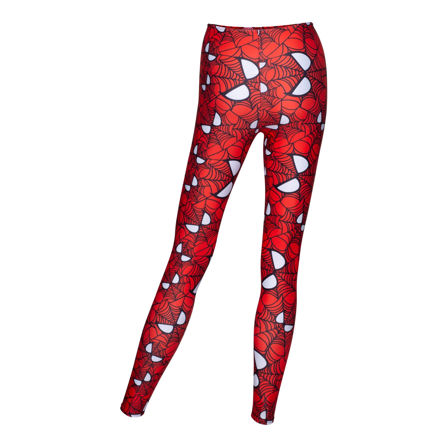 KDT002 Women's Girls Halloween Red Spider Face Man Dance Footless Tights Leggings K-08