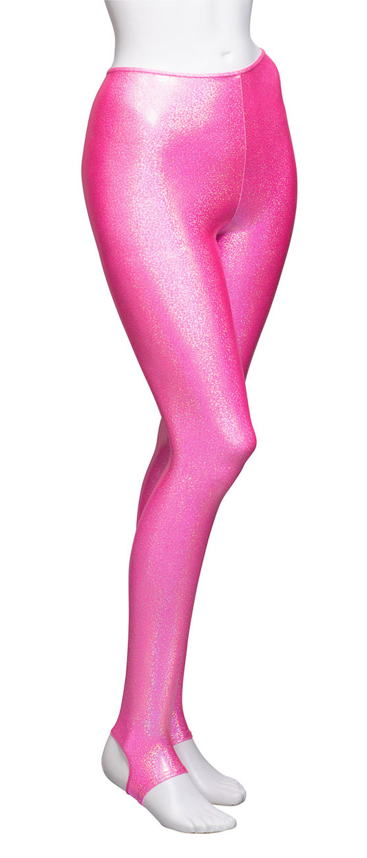 KDT001 Women's Girls All Colours SPARKLY HOLOGRAM Dance Tights Leggings With Stirrups