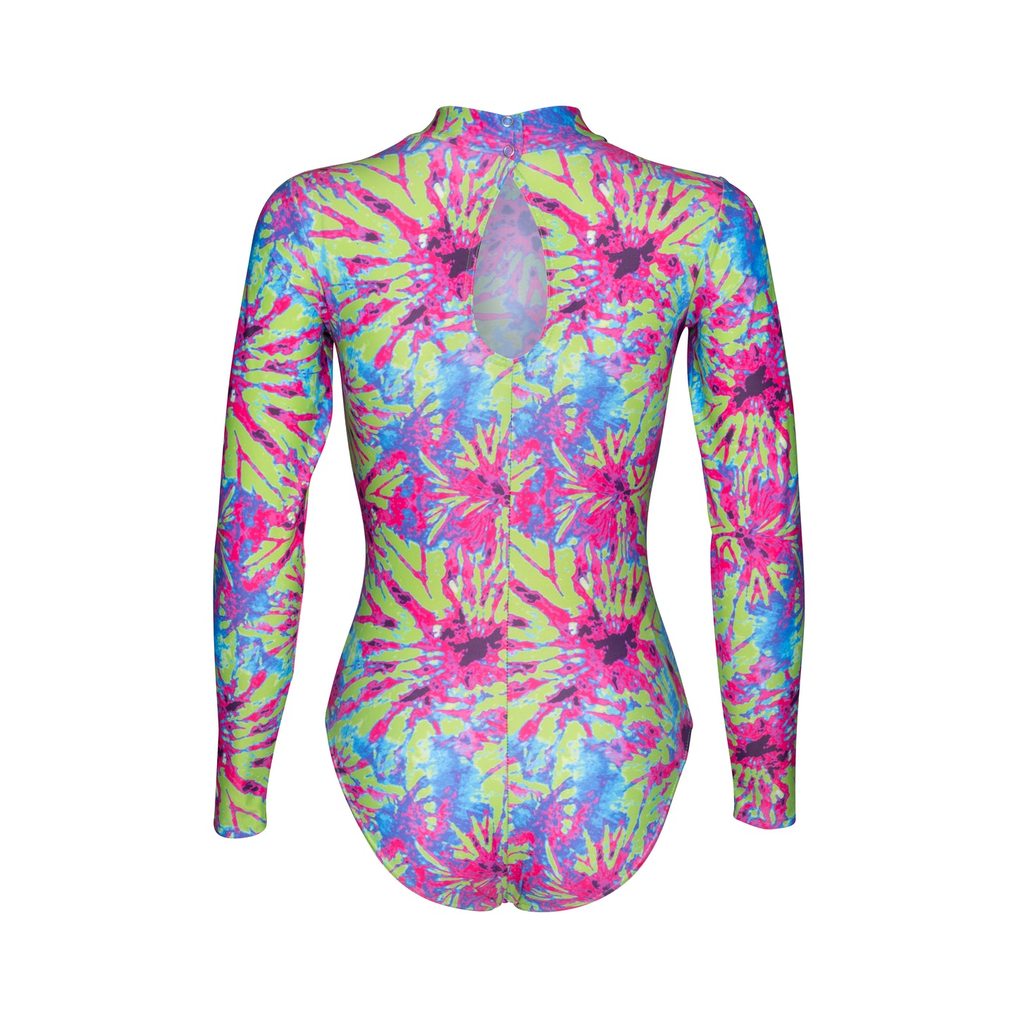 KDGN019 Women's Girl's Variety Of Festival Multi Coloured Print HIGH NECK Long Sleeve Leotards