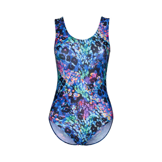 KDC026 Women's Girl's Variety Of Festival Multi Coloured Print Sleeveless Leotards
