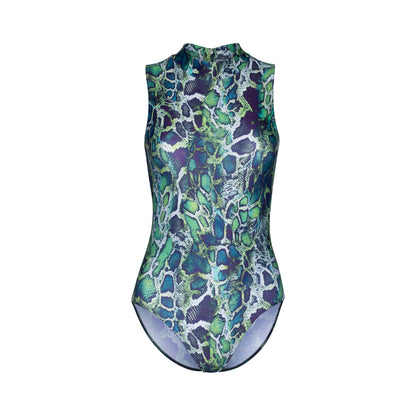 KDGN016 All Colours ANIMAL PRINT Women's Girls Lycra High Neck Sleeveless Dance Leotard