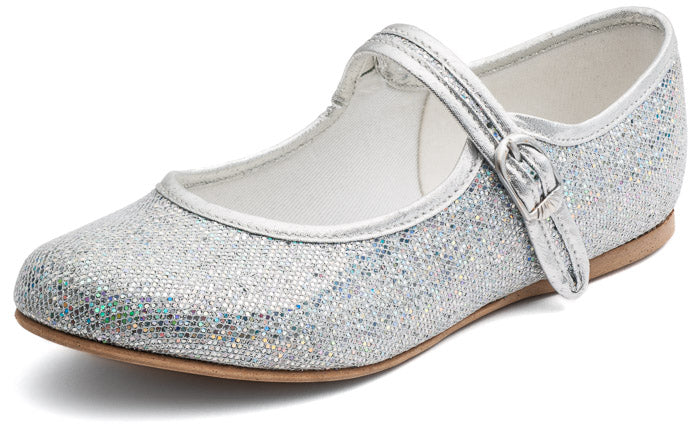 Girls Silver Glitter Party Flower Girl Bridesmaid Occasion Shoes Louise