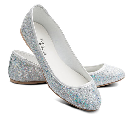 Girls Silver Glitter Party Flower Girl Bridesmaid Occasion Shoes Lucy