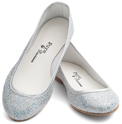 Girls Silver Glitter Party Flower Girl Bridesmaid Occasion Shoes Lucy