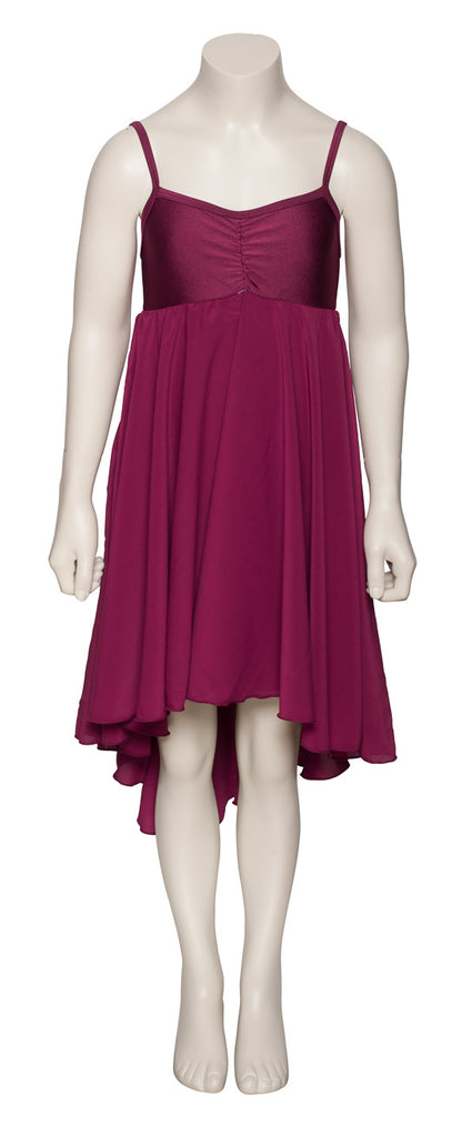 Burgundy All Sizes Plain Lyrical Dress Contemporary Ballet Dance Costume