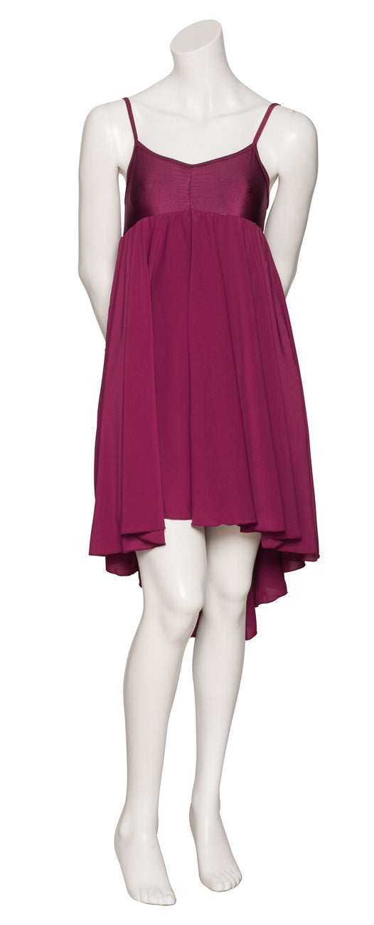 Burgundy All Sizes Plain Lyrical Dress Contemporary Ballet Dance Costume