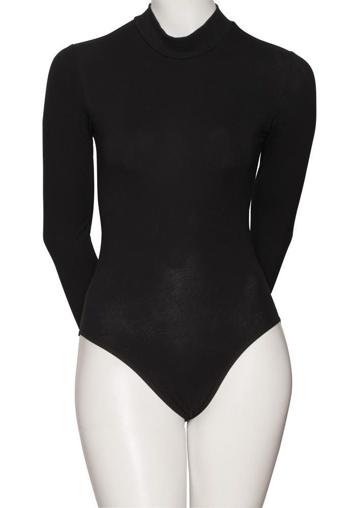 KDGC015 Women's All Colours High Neck Cotton Long Sleeve Leotard