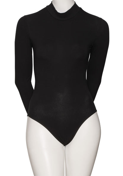 KDGC015 Women's All Colours High Neck Cotton Long Sleeve Leotard