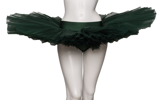 Girls Women's Forest Green Premium Professional Dance Ballet Practise Pancake Plateau Tutu Skirt