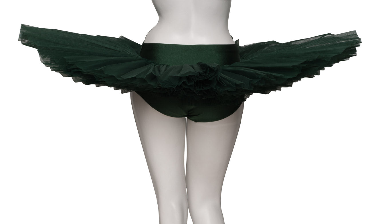 Girls Women's Forest Green Premium Professional Dance Ballet Practise Pancake Plateau Tutu Skirt