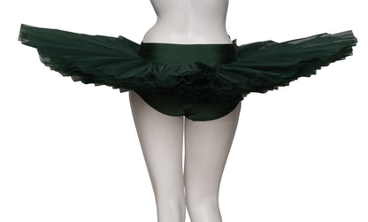 Girls Women's Forest Green Premium Professional Dance Ballet Practise Pancake Plateau Tutu Skirt