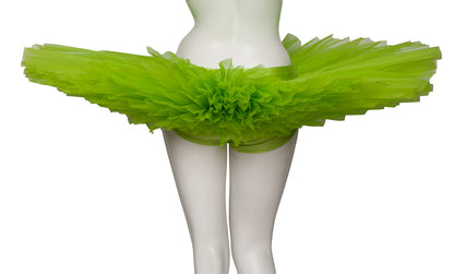 Girls Women's Lime Green Premium Professional Dance Ballet Practise Pancake Plateau Tutu Skirt