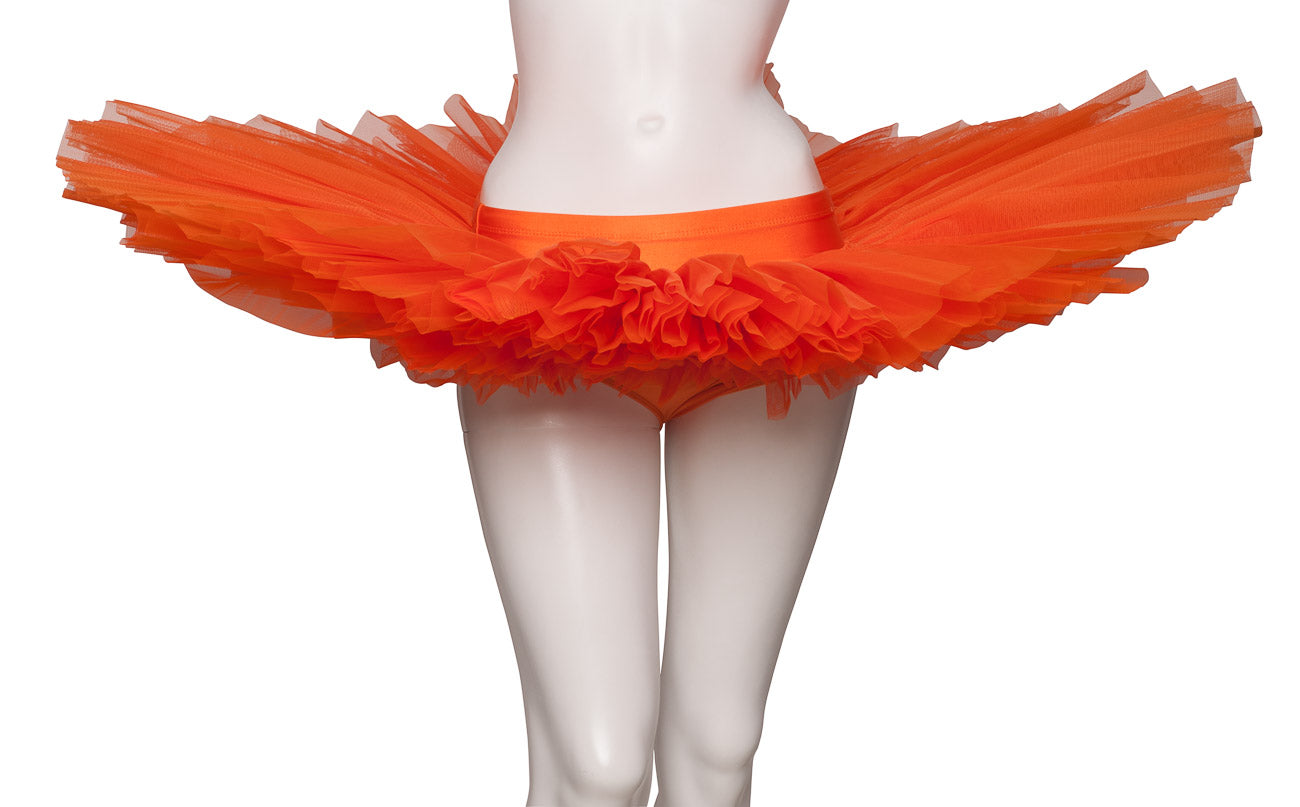 Girls Women's Orange Premium Professional Dance Ballet Practise Pancake Plateau Tutu Skirt