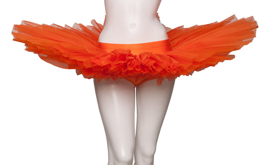 Girls Women's Orange Premium Professional Dance Ballet Practise Pancake Plateau Tutu Skirt
