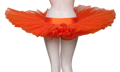 Girls Women's Orange Premium Professional Dance Ballet Practise Pancake Plateau Tutu Skirt