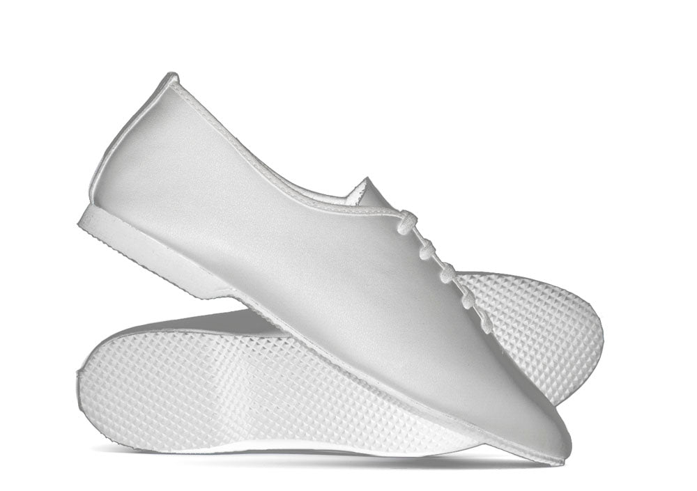 White Leather Full Suede Or Rubber Sole Jazz Shoes