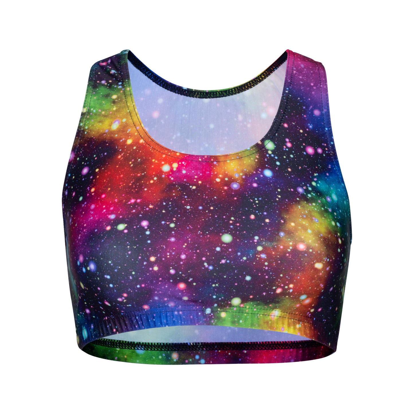KCTN-5 All Colours and Sizes Variety Of Festival Multi Coloured Print Racer Back Dance Fitness Gym Crop Top