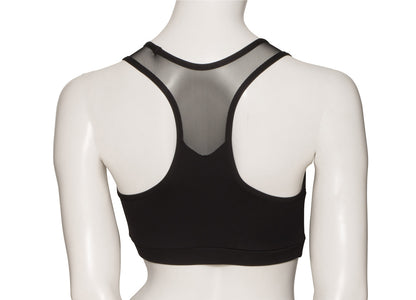 KCTTM-5 All Sizes Black Matt Lycra Tactel Mesh Straps Racer Back Dance Crop Top