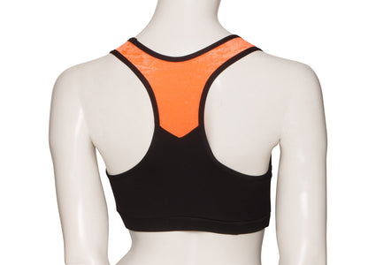 KCTTV-5 Girls Black Tactel Racer Back Dance Crop Top With Velour Straps