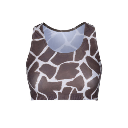 KCTP-5 All Colours and Sizes ANIMAL PRINT Racer Back Dance Fitness Gym Crop Top